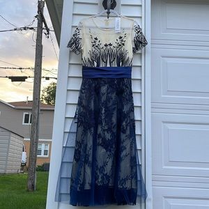 Blue Lace Flower Dress NWT